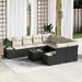 Set de Canapea cu 9 Piese și Perne Negru Rattan Polimeric - WALTI WALTI