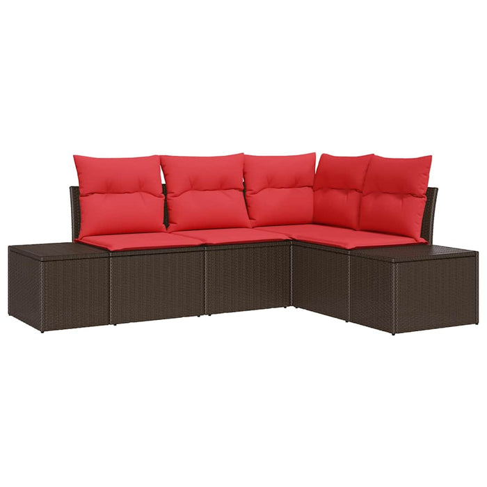 Set de canapele pentru grădină cu pernă 4 pcs Maro poliratan - WALTI WALTI