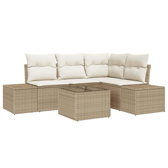 Set de canapele pentru grădină 5 pcs Bej poliratan WALTI