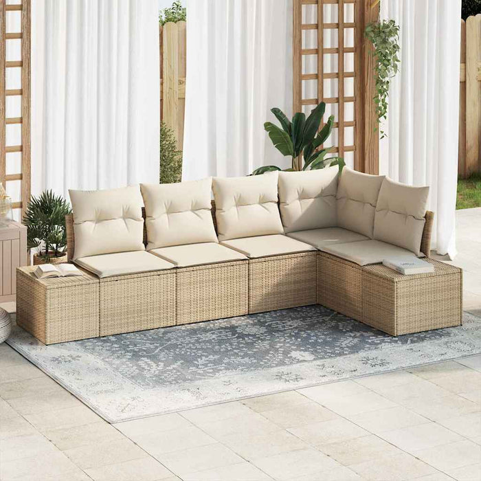 Set de canapele pentru grădină 5 pcs Bej poliratan - WALTI WALTI