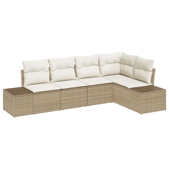 Set de canapele pentru grădină 5 pcs Bej poliratan - WALTI WALTI