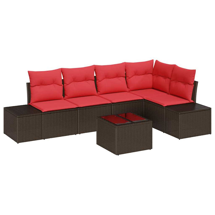 Set de canapele pentru grădină cu pernă 6 pcs Maro poliratan - WALTI WALTI