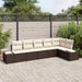 Set de canapele pentru grădină 6 pcs maro și crem Rattan poli - WALTI WALTI