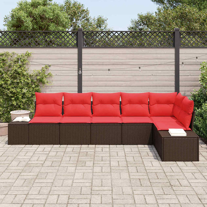 Set de canapele pentru grădină cu pernă 6 pcs Maro poliratan - WALTI WALTI