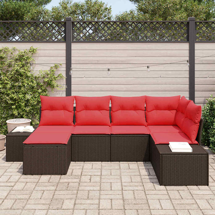 Set de canapele pentru grădină cu pernă 6 pcs Maro poliratan - WALTI WALTI