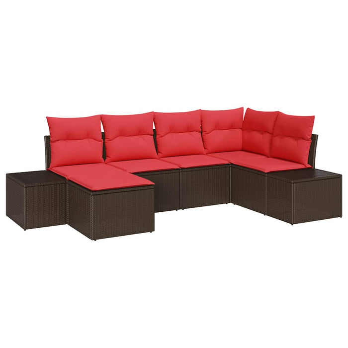 Set de canapele pentru grădină cu pernă 6 pcs Maro poliratan - WALTI WALTI
