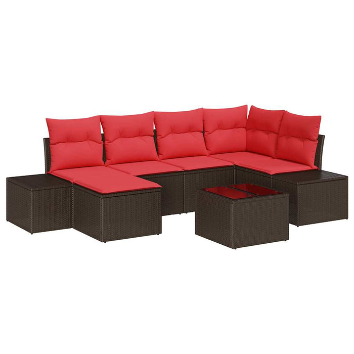 Set de canapele pentru grădină cu pernă 7 pcs Maro poliratan - WALTI WALTI