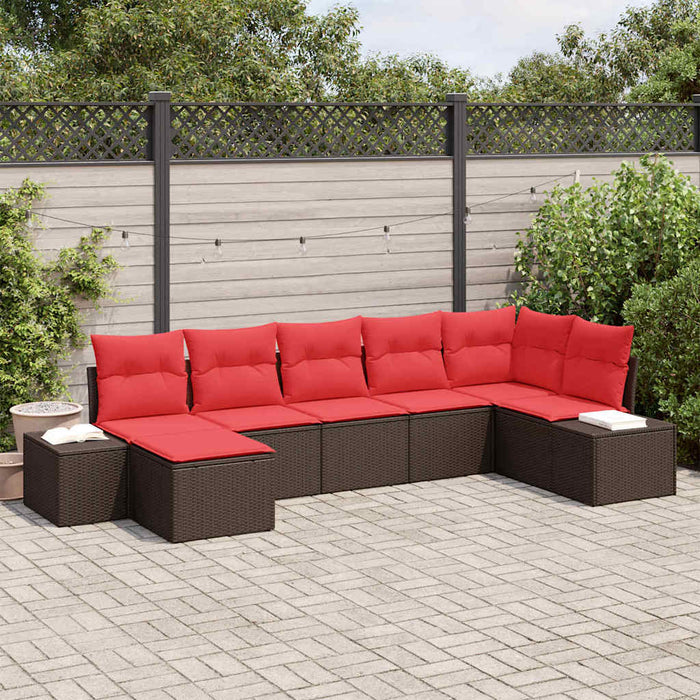 Set de canapele pentru grădină cu pernă 7 pcs Maro poliratan - WALTI WALTI