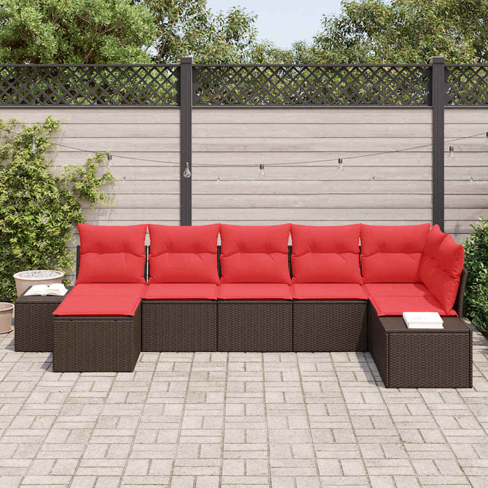 Set de canapele pentru grădină cu pernă 7 pcs Maro poliratan - WALTI WALTI