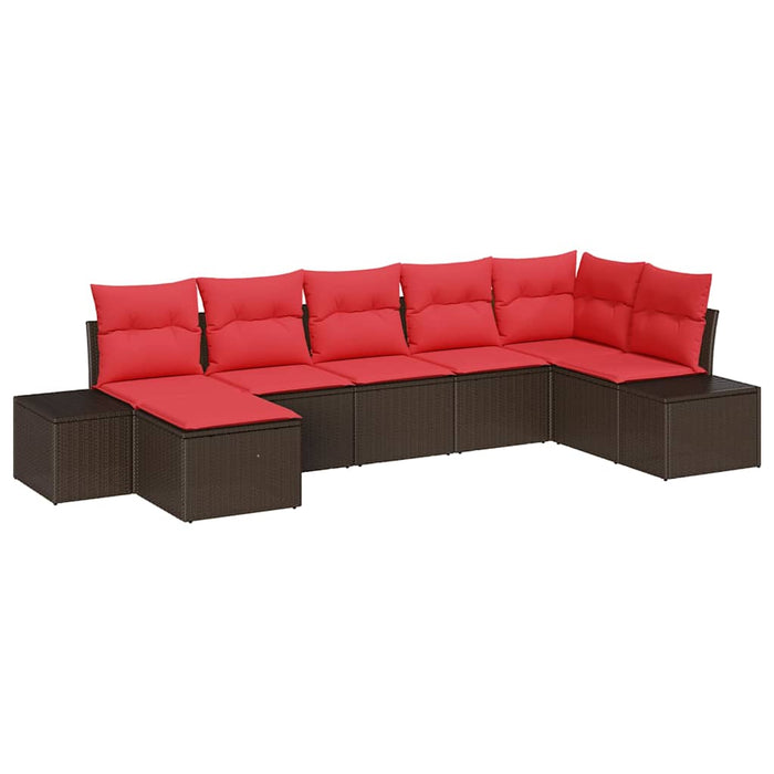 Set de canapele pentru grădină cu pernă 7 pcs Maro poliratan - WALTI WALTI