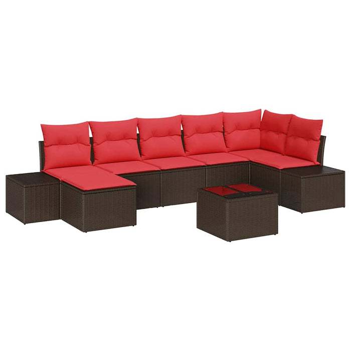 Set de canapele pentru grădină cu pernă 8 pcs Maro poliratan - WALTI WALTI