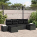 Set de canapele pentru grădină cu pernă 6 pcs Negru poliratan - WALTI WALTI