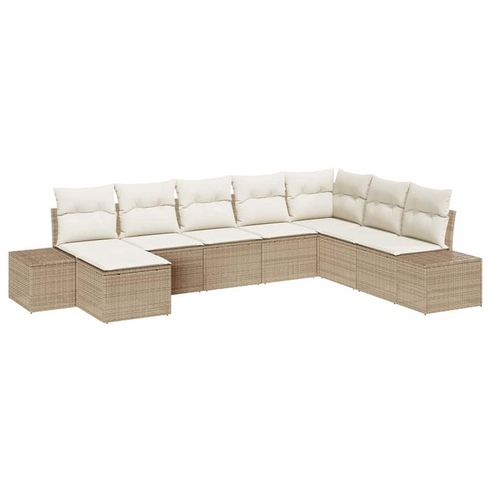 Set de canapele pentru grădină cu pernă 8 pcs Bej poliratan - WALTI WALTI