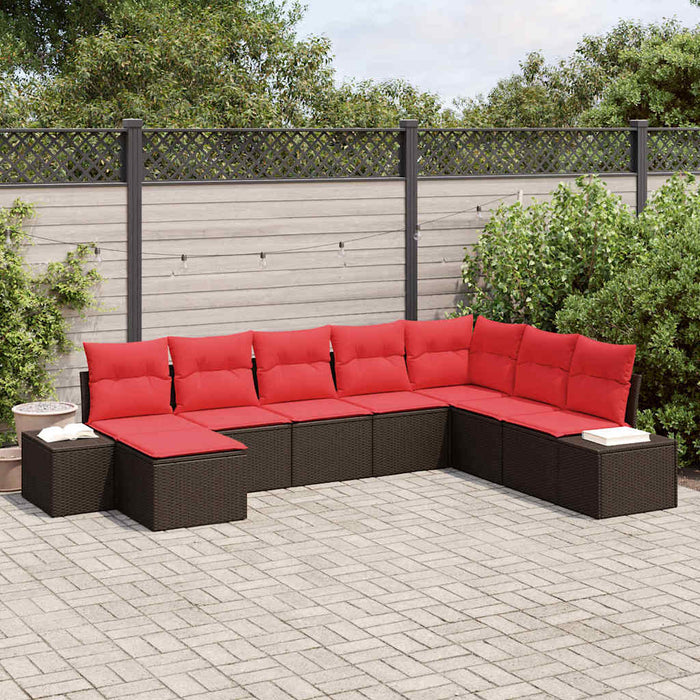 Set de canapele pentru grădină cu pernă 8 pcs Maro poliratan - WALTI WALTI