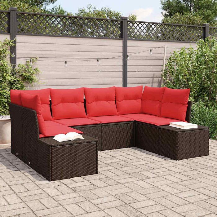 Set de canapele pentru grădină cu pernă 6 pcs Maro poliratan - WALTI WALTI