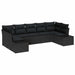 Set de canapele pentru grădină cu pernă 7 pcs Negru poliratan - WALTI WALTI