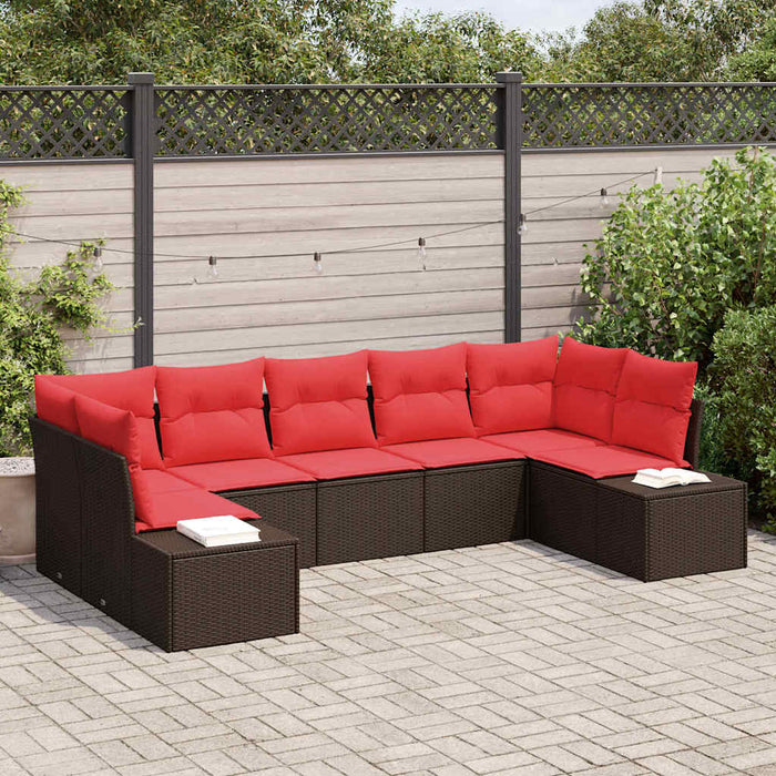 Set de canapele pentru grădină cu pernă 7 pcs Maro poliratan - WALTI WALTI
