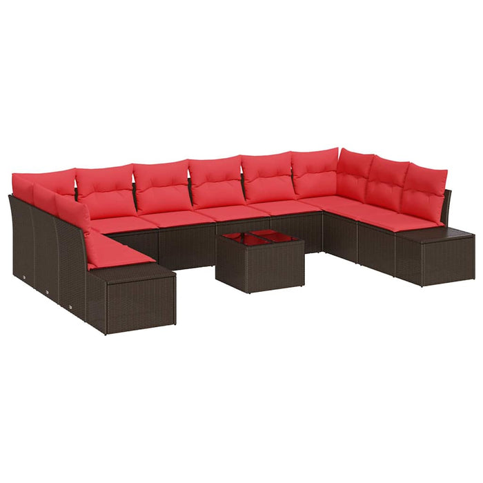 Set de canapele pentru grădină cu pernă 11 pcs Maro poliratan - WALTI WALTI