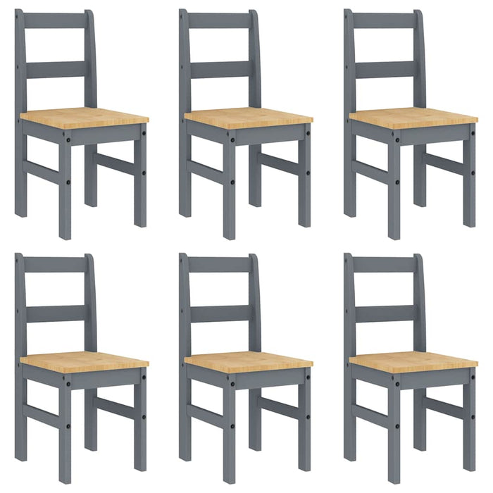 Set de sufragerie din 7 piese PANAMA din lemn masiv de pin gri WALTI