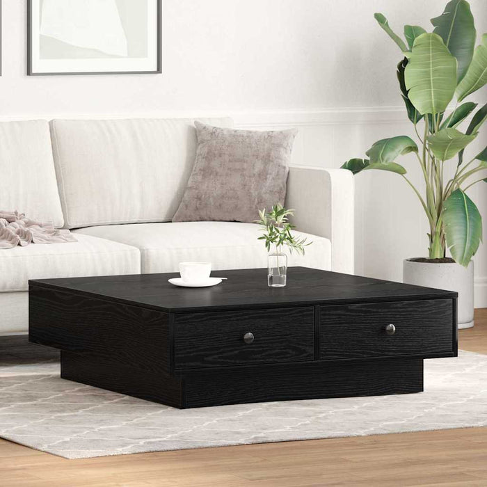 Masă de cafea Stejar Negru 90 x 90 x 28 cm Lemn compozit - WALTI WALTI