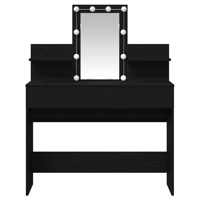 Masă de Machiaj Stejar Negru 100 x 40 x 130 cm Lemn compozit - WALTI WALTI