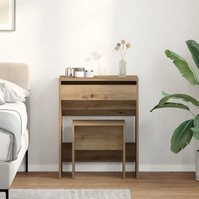 Masă de Toaletă stejar artizanal 60 x 40 x 75 cm Lemn compozit - WALTI WALTI