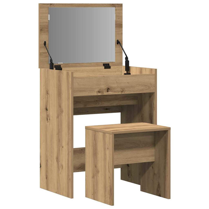 Masă de Toaletă stejar artizanal 60 x 40 x 75 cm Lemn compozit - WALTI WALTI