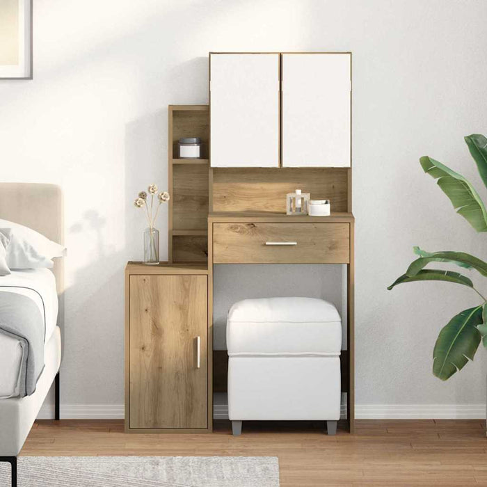 Măsuță de toaletă cu sertar stejar artizanal 80 x 35 x 132 cm - WALTI WALTI