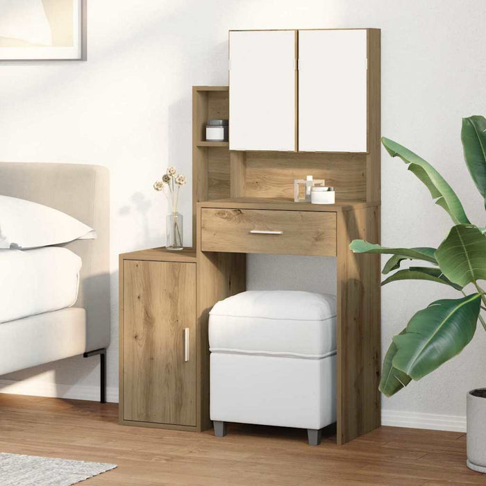 Măsuță de toaletă cu sertar stejar artizanal 80 x 35 x 132 cm - WALTI WALTI