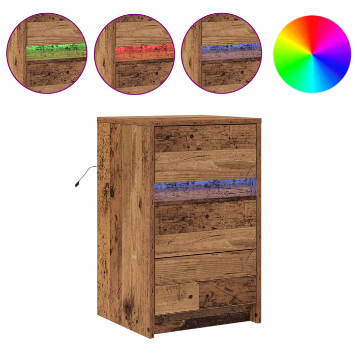 Dulap de noapte Lemn vechi 38 x 34 x 61 cm Lemn compozit - WALTI WALTI
