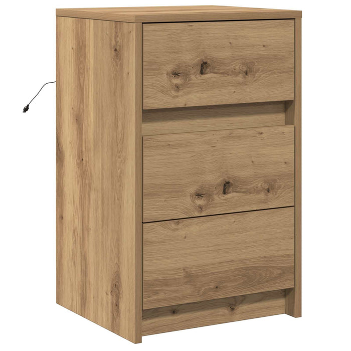 Dulap de noapte Stejar Artizanal 38 x 34 x 61 cm Lemn compozit - WALTI WALTI