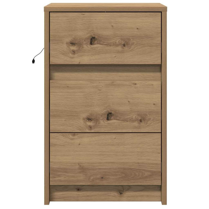 Dulap de noapte Stejar Artizanal 38 x 34 x 61 cm Lemn compozit - WALTI WALTI