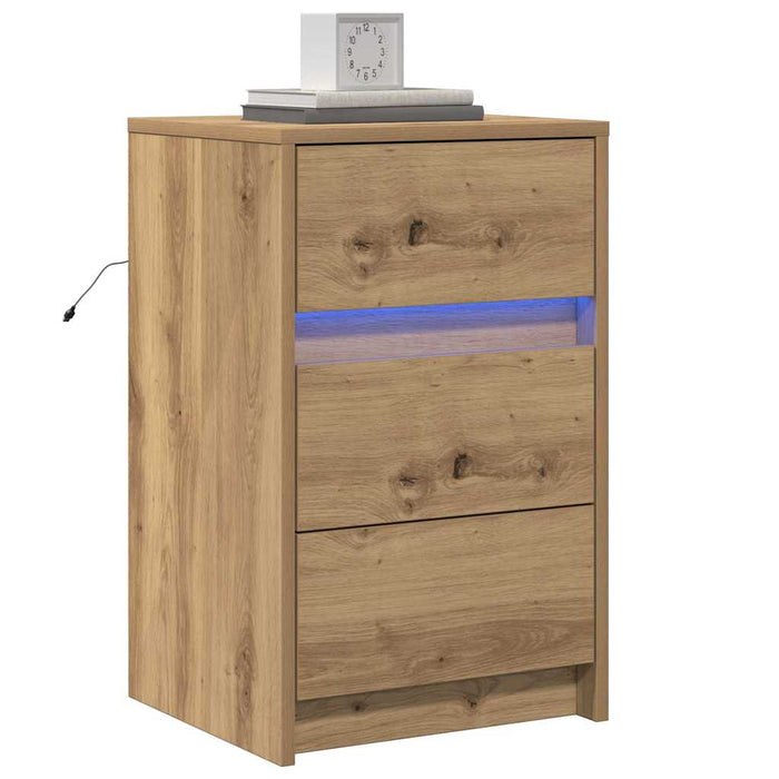 Dulap de noapte Stejar Artizanal 38 x 34 x 61 cm Lemn compozit - WALTI WALTI