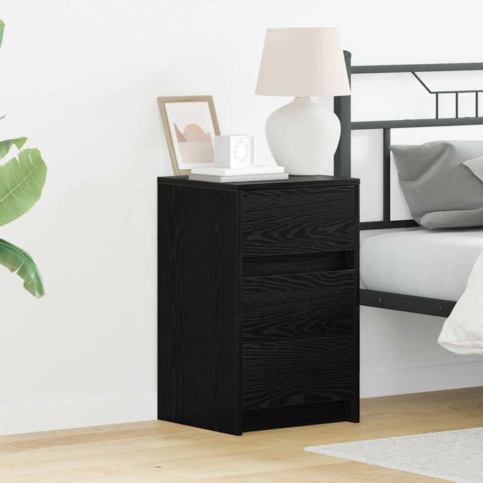 Dulap de noapte Stejar Negru 38 x 34 x 61 cm Lemn compozit - WALTI WALTI