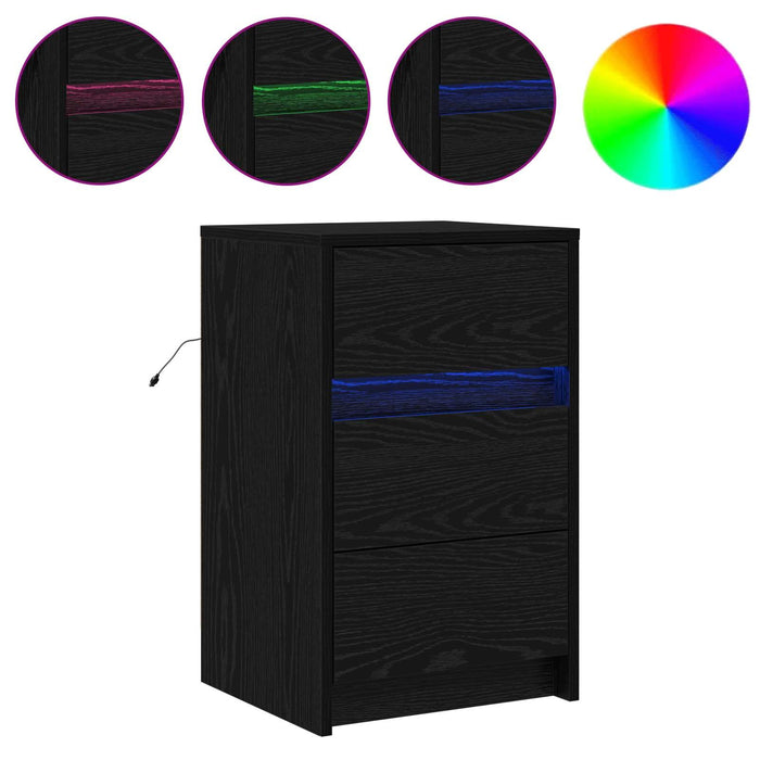 Dulap de noapte Stejar Negru 38 x 34 x 61 cm Lemn compozit - WALTI WALTI