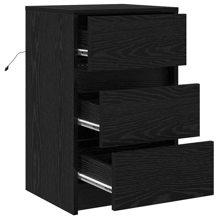 Dulap de noapte Stejar Negru 38 x 34 x 61 cm Lemn compozit - WALTI WALTI