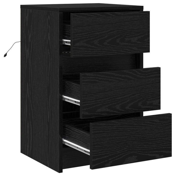 Dulap de noapte Stejar Negru 38 x 34 x 61 cm Lemn compozit - WALTI WALTI