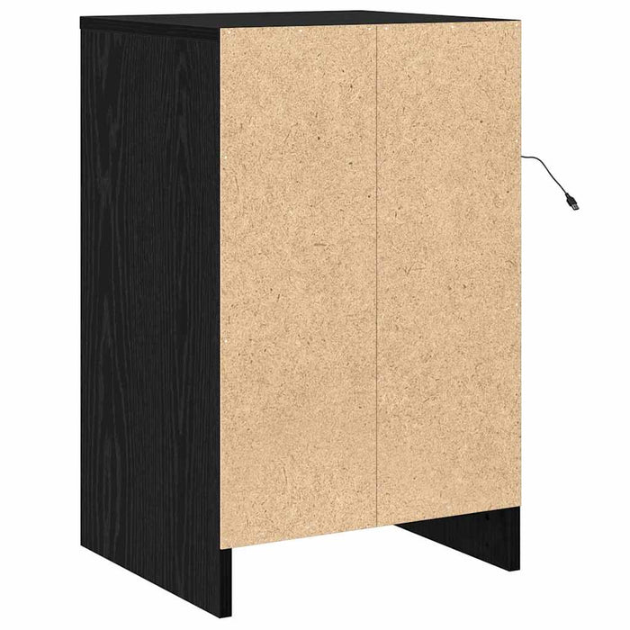 Dulap de noapte Stejar Negru 38 x 34 x 61 cm Lemn compozit - WALTI WALTI