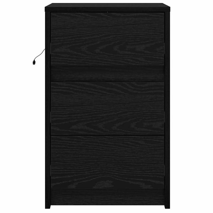 Dulap de noapte Stejar Negru 38 x 34 x 61 cm Lemn compozit - WALTI WALTI