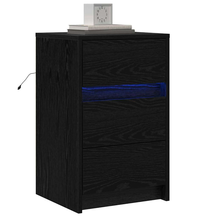 Dulap de noapte Stejar Negru 38 x 34 x 61 cm Lemn compozit - WALTI WALTI
