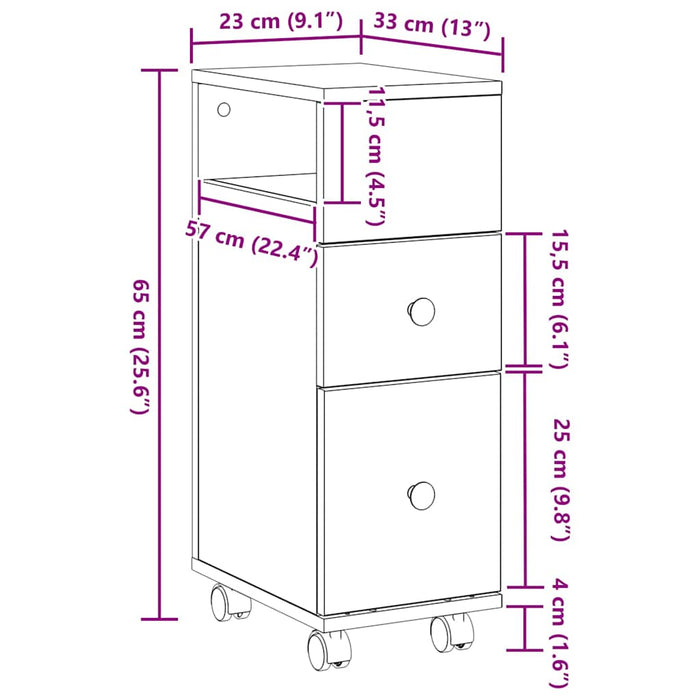 Set de mobilier pentru baie Stejar Negru 33 x 23 x 65 cm - WALTI WALTI