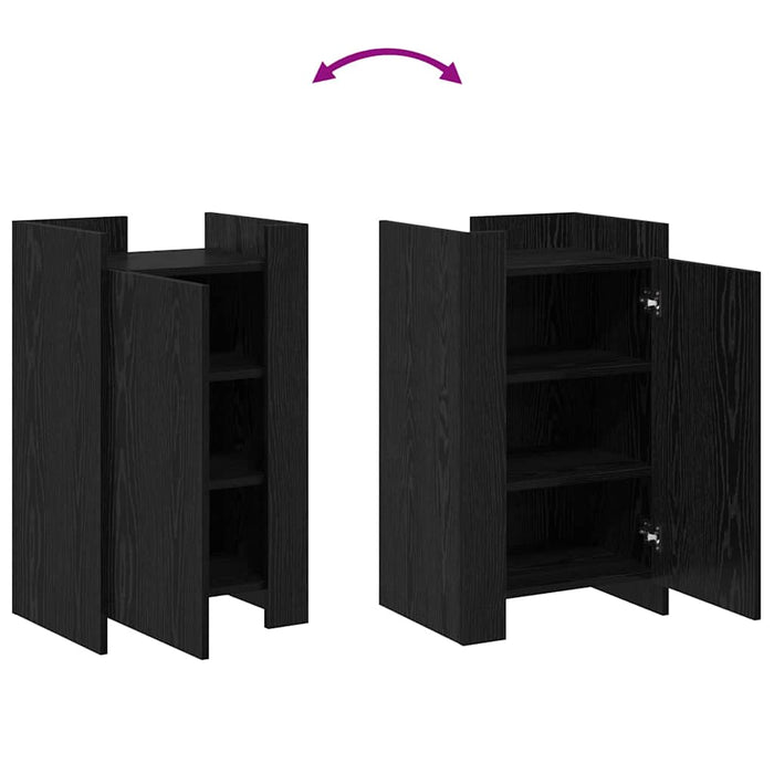 Bufet Stejar Negru 45 x 35 x 75 cm Lemn compozit - WALTI WALTI