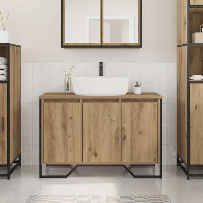 Dulap pentru Chiuvetă cu ușă Stejar Artizanal 91 x 35 x 60 cm - WALTI WALTI