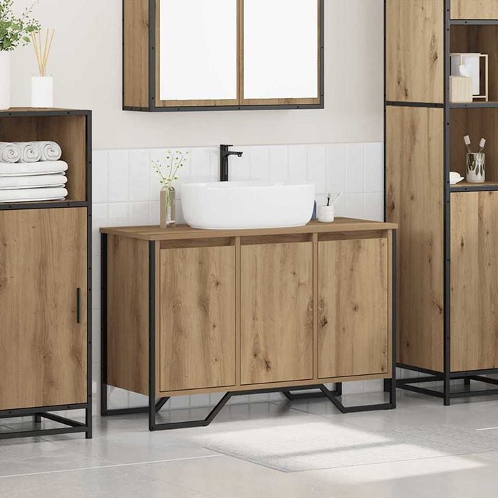 Dulap pentru Chiuvetă cu ușă Stejar Artizanal 91 x 35 x 60 cm - WALTI WALTI