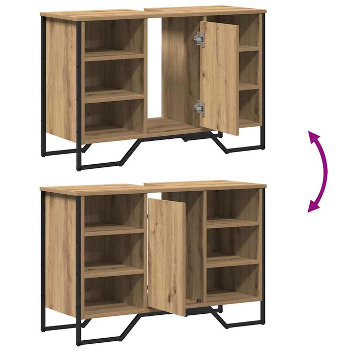 Dulap pentru Chiuvetă cu ușă Stejar Artizanal 91 x 35 x 60 cm - WALTI WALTI