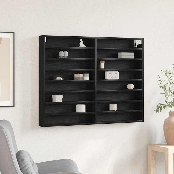 Dulap de Expunere Stejar Negru 100 x 8,5 x 75 cm Lemn compozit - WALTI WALTI