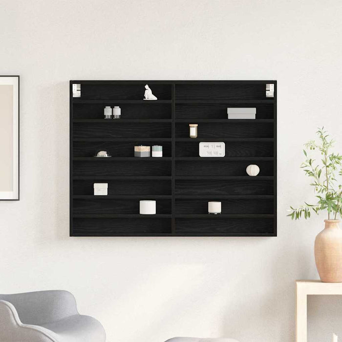 Dulap de Expunere Stejar Negru 100 x 8,5 x 75 cm Lemn compozit - WALTI WALTI