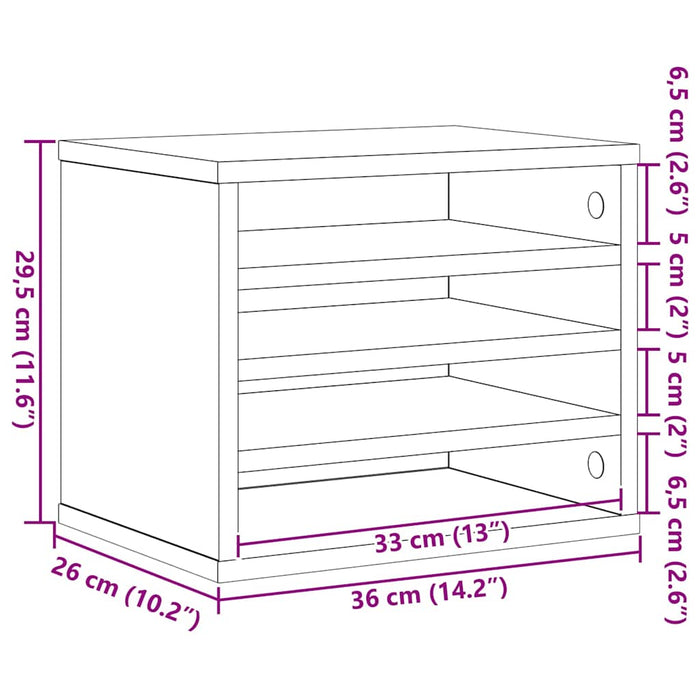 Organizator Birou Stejar Negru 36 x 26 x 29,5 cm Lemn compozit - WALTI WALTI