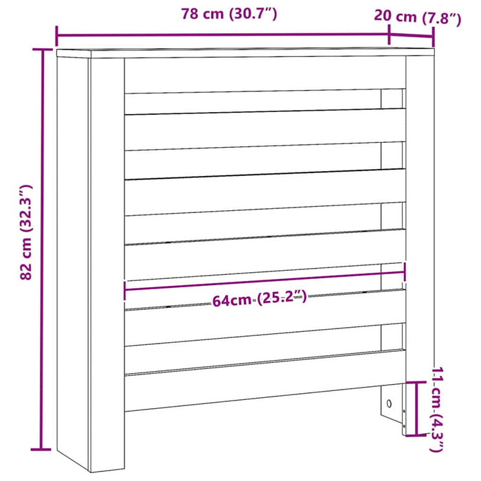 Capac pentru radiator Stejar Negru 78 x 20 x 82 cm - WALTI WALTI