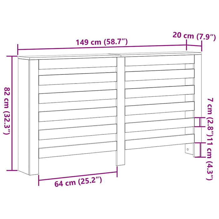 Capac pentru radiator Stejar Negru 149 x 20 x 82 cm - WALTI WALTI